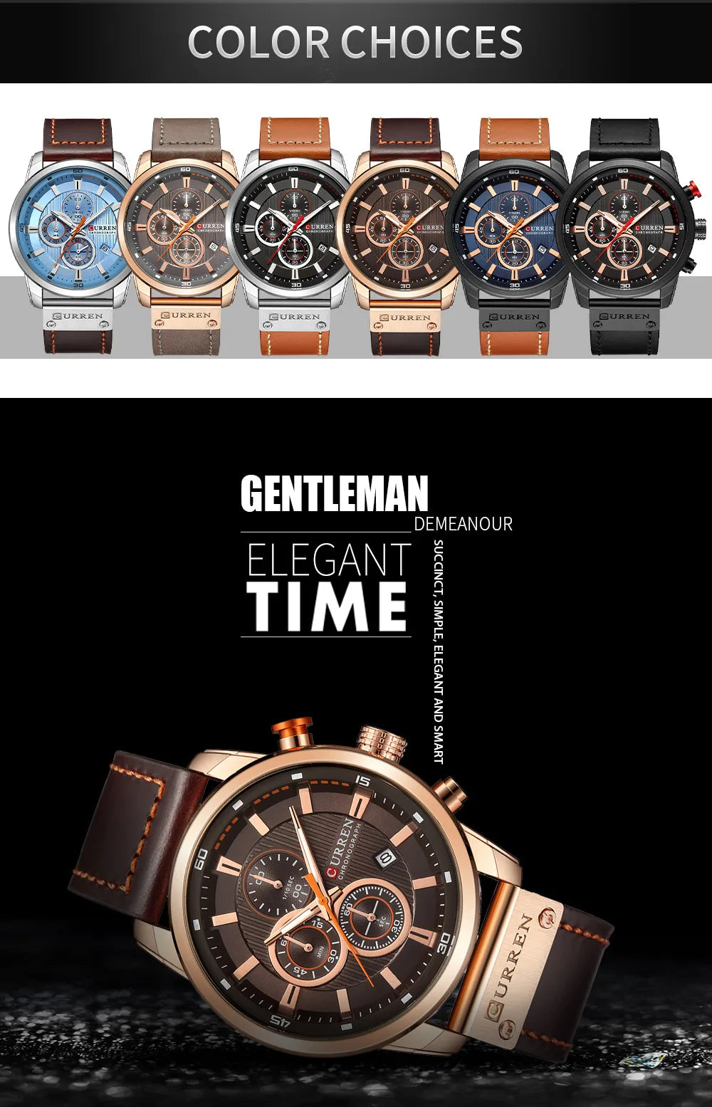 CURREN - Men’s Luxury Quartz Chronograph Watch