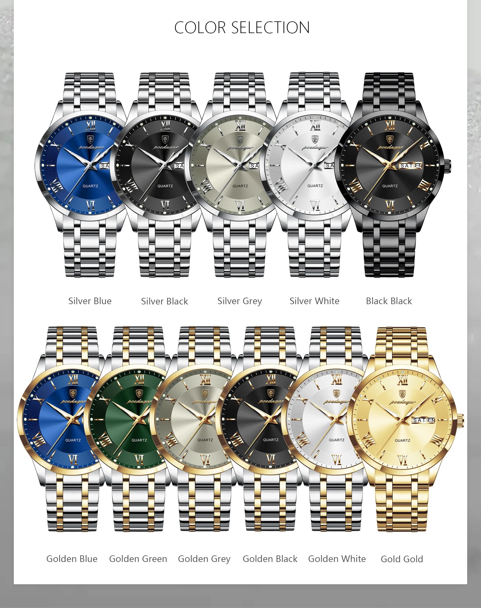 POEDAGAR - Man Wristwatch Stainless