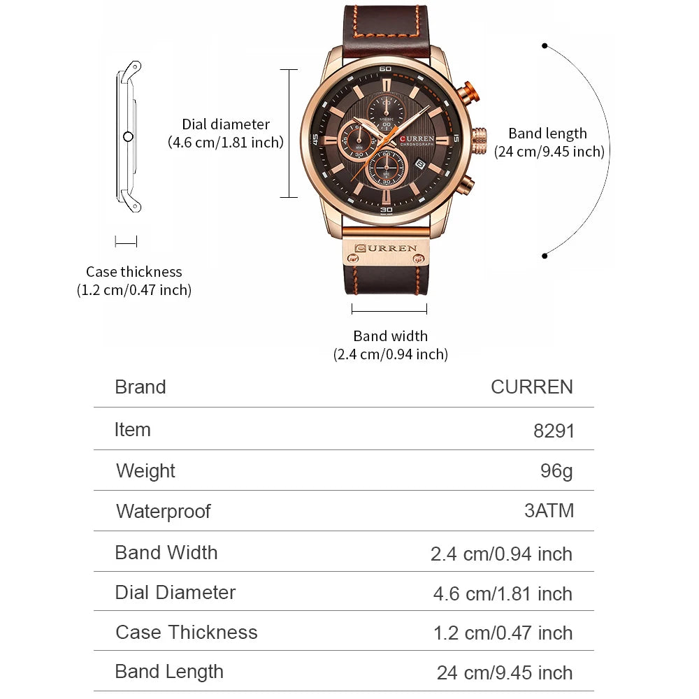 CURREN - Men’s Luxury Quartz Chronograph Watch