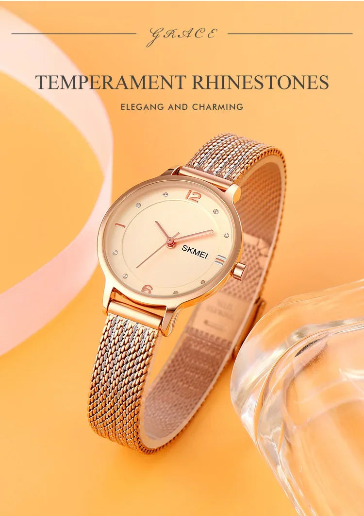 SKMEI 1874 Wristwatches Ladies Steel Bracelet Lady