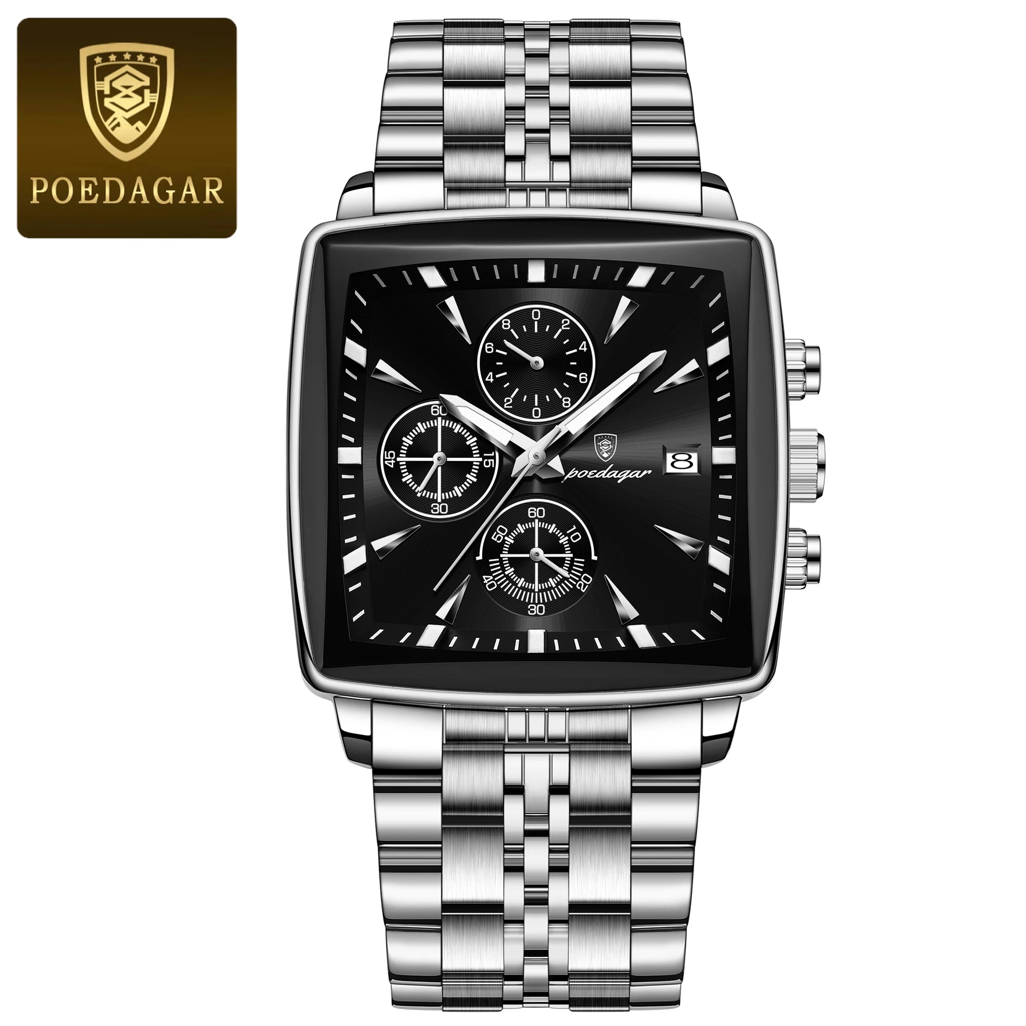 POEDAGAR  Chronograph Square Man