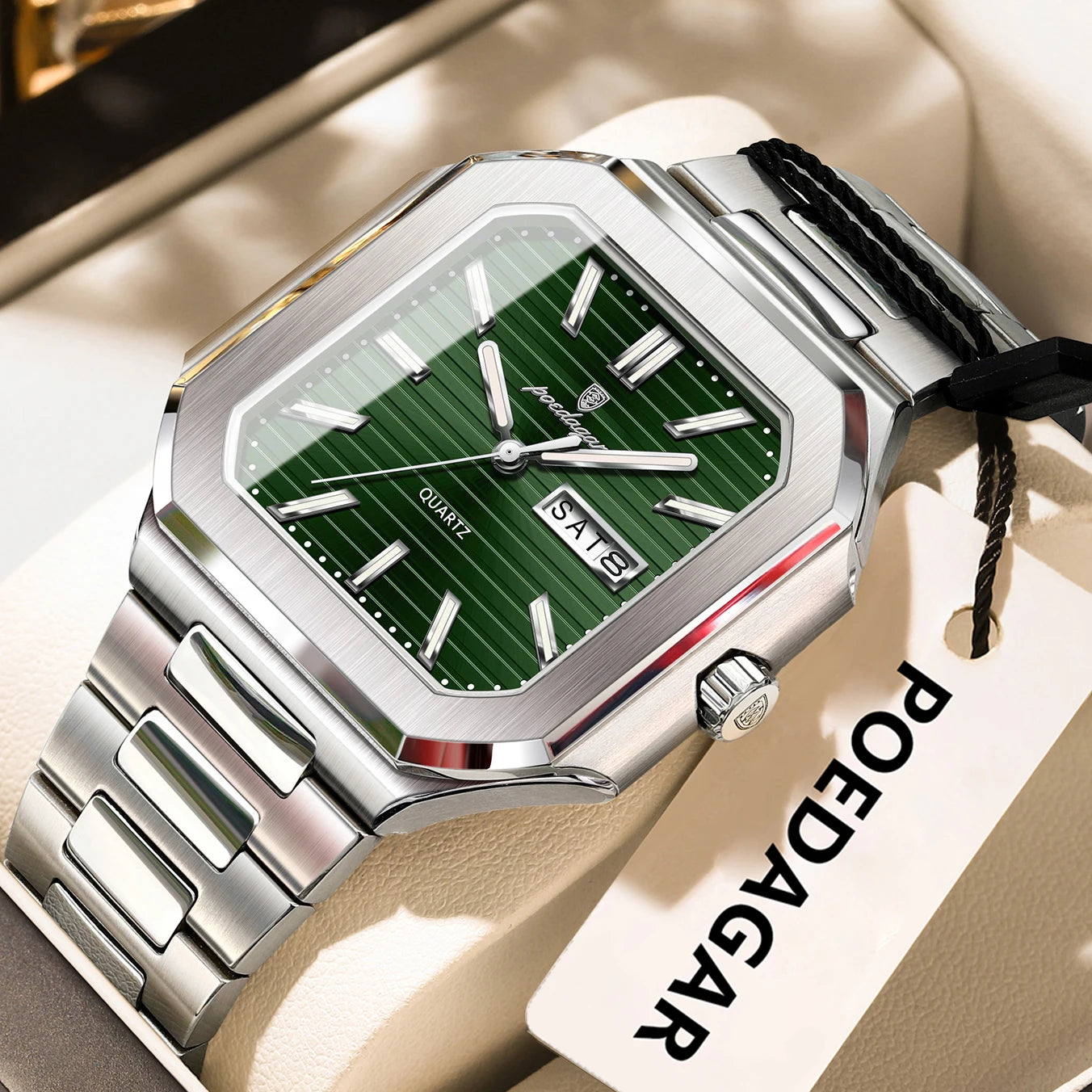POEDAGAR - Luxury Square Fashion Man Wristwatch