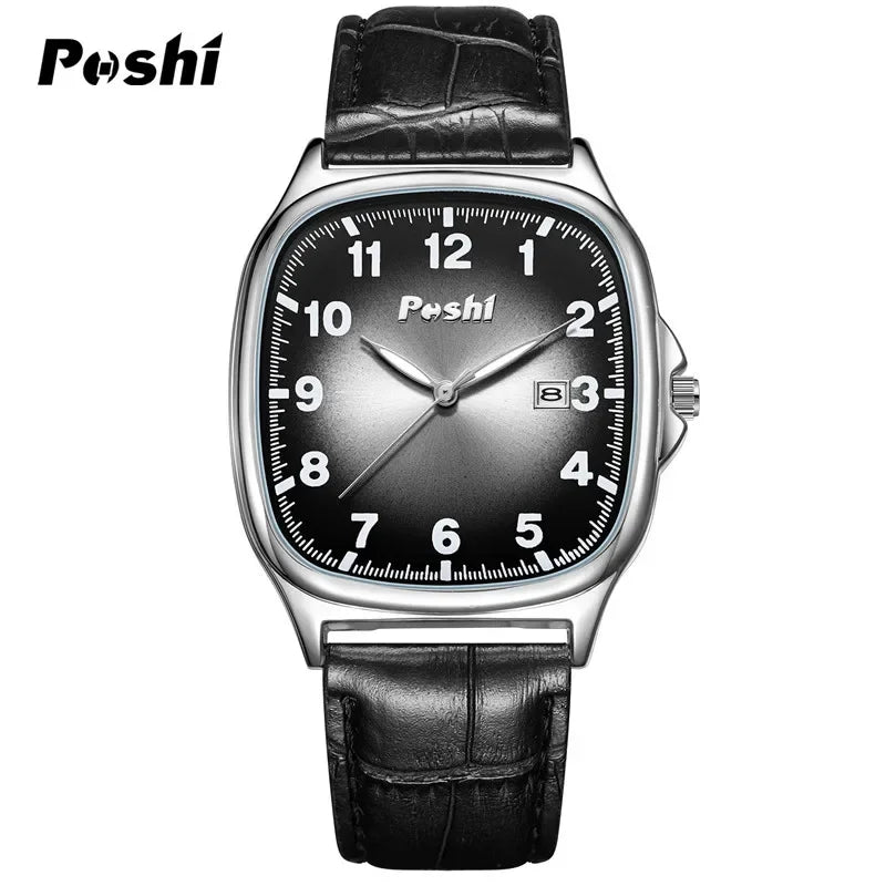 POSHI  - Men's Quartz Watches Leather Strap