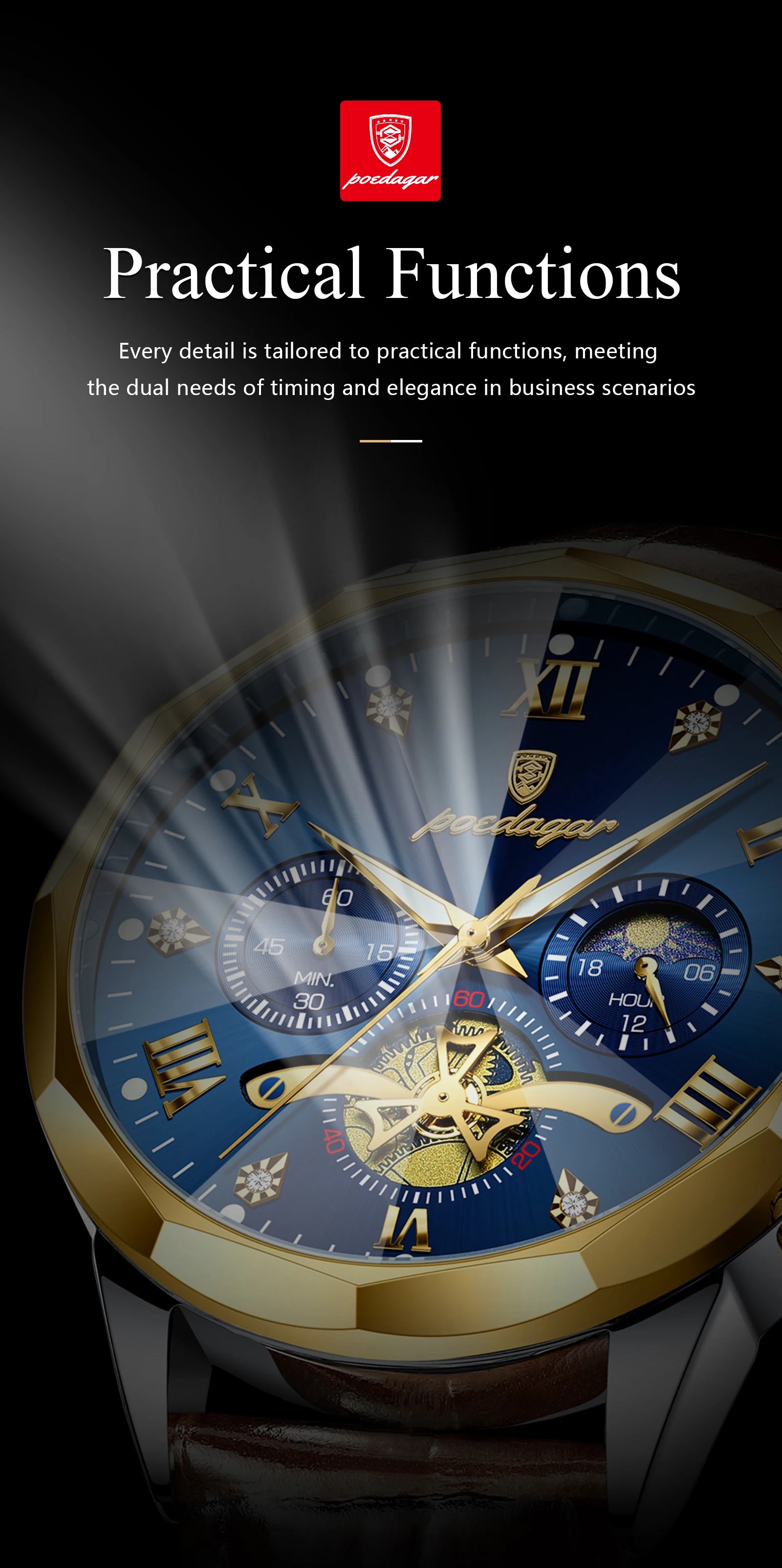 POEDAGAR -  Military Luxury Men Wristwatch