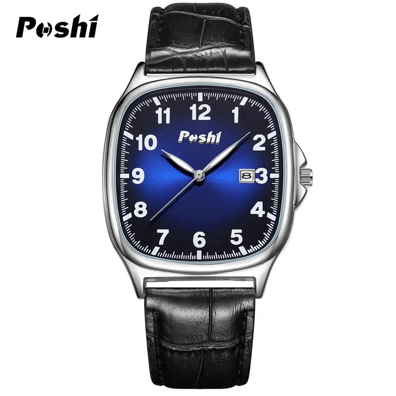 POSHI  - Men's Quartz Watches Leather Strap