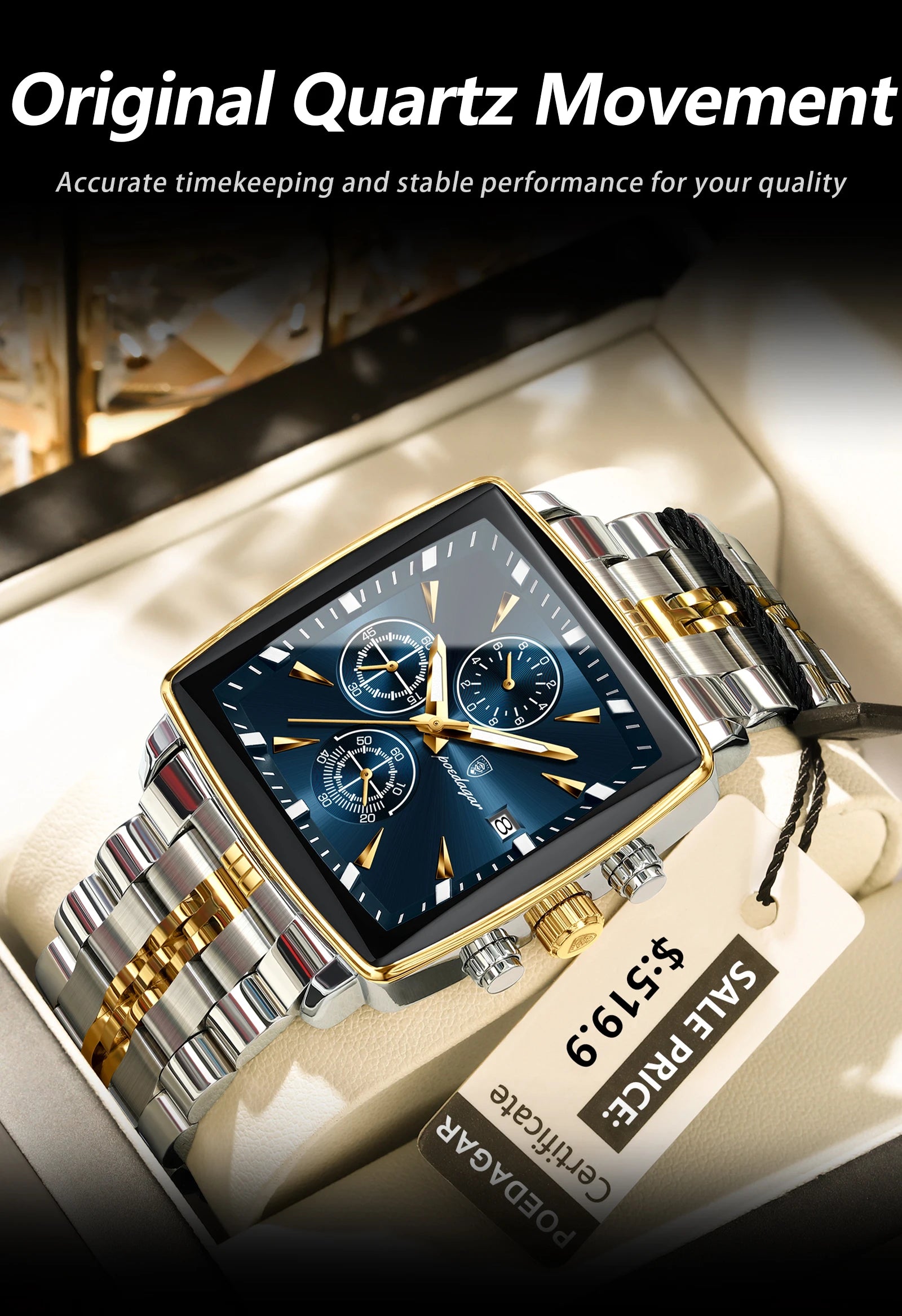 POEDAGAR Fashion Men Watch Luminous