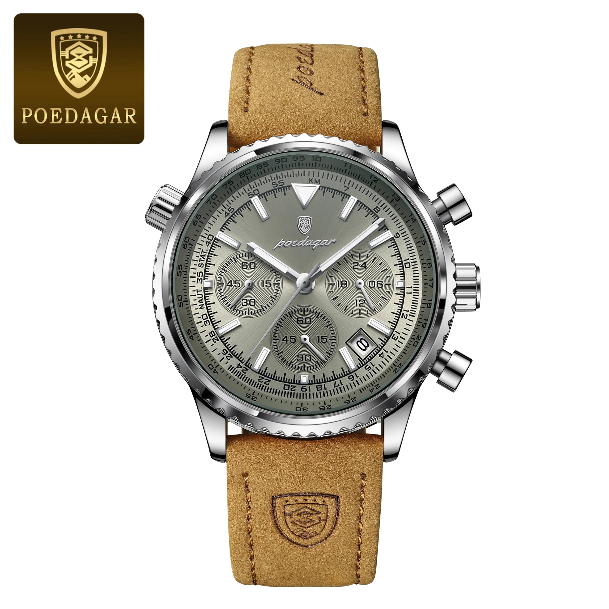 POEDAGAR Top Luxury Men Clock Waterproof