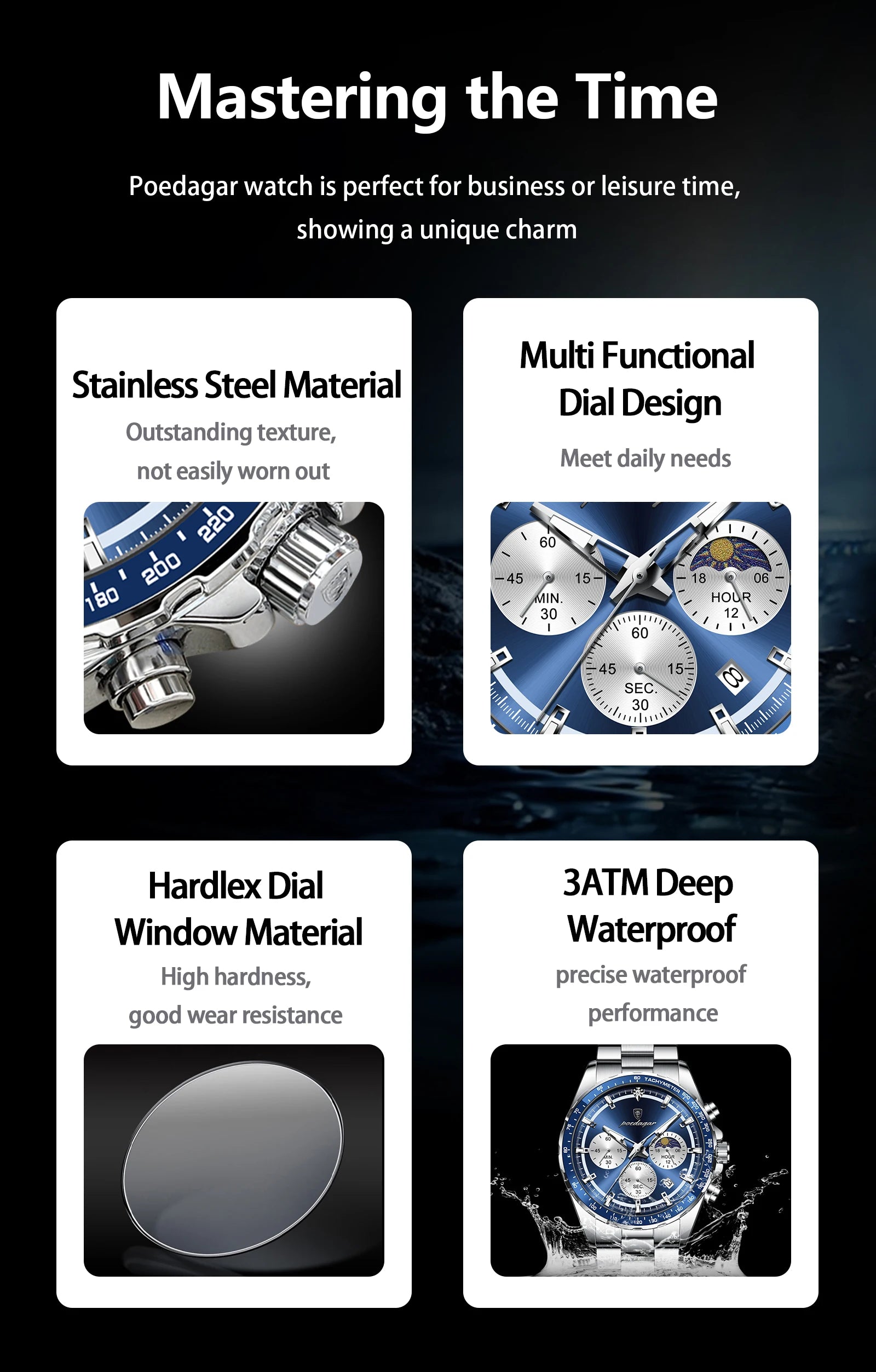 POEDAGAR Original Men Clock Sports 01