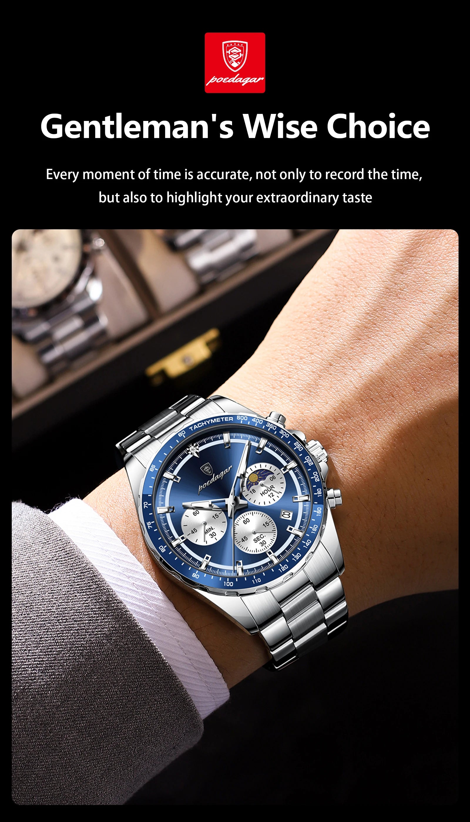 POEDAGAR Original Men Clock Sports 01