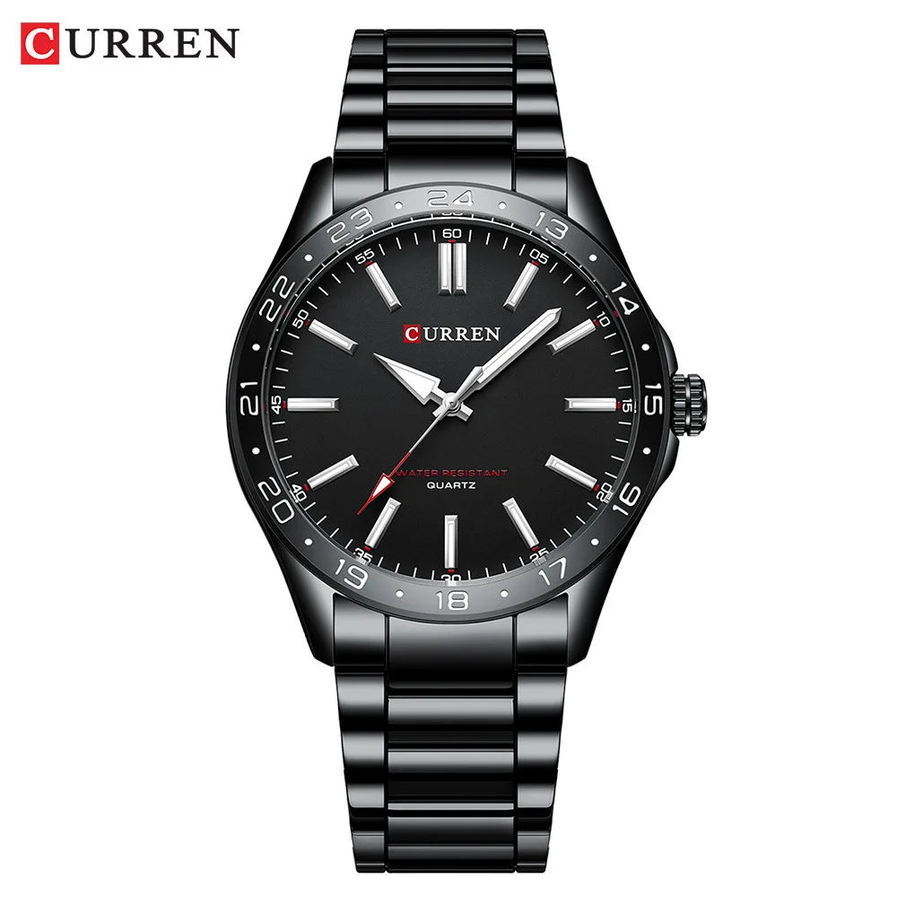 CURREN - 8452  Silver white gift Quartz Business Man