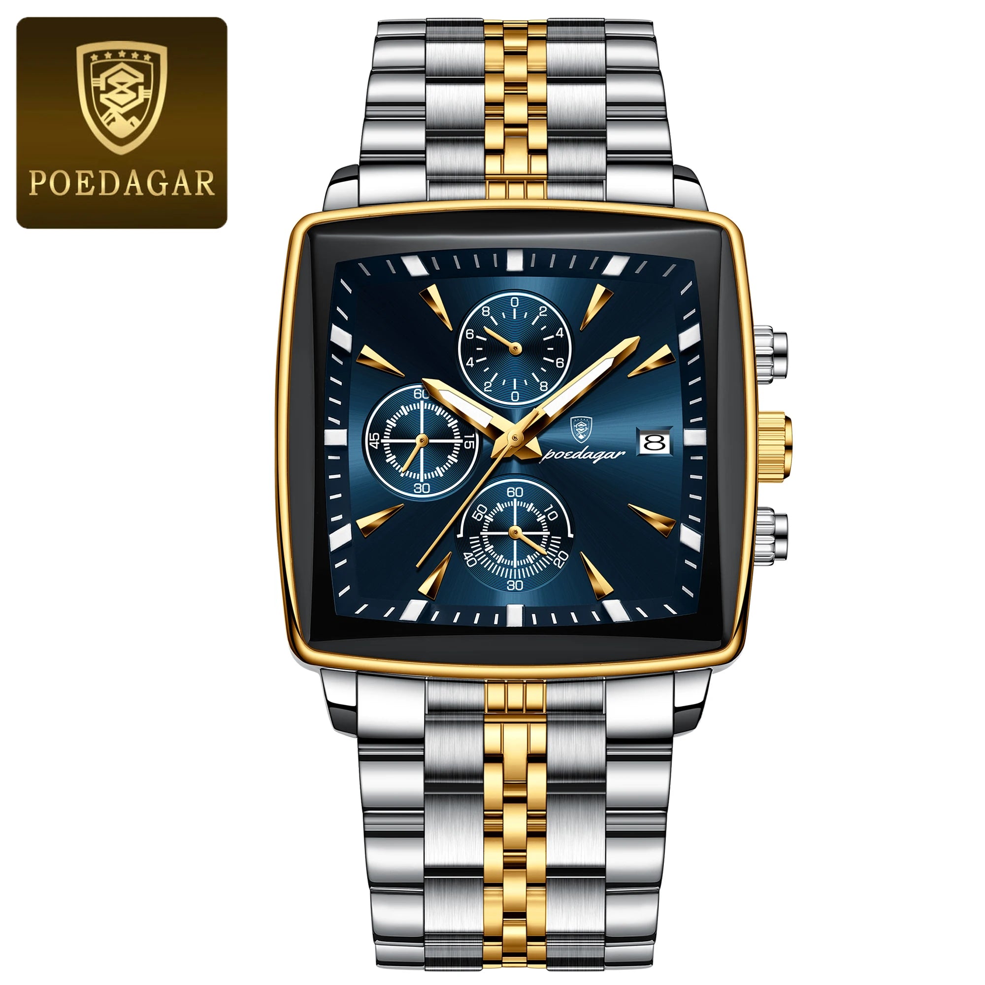 POEDAGAR  Chronograph Square Man