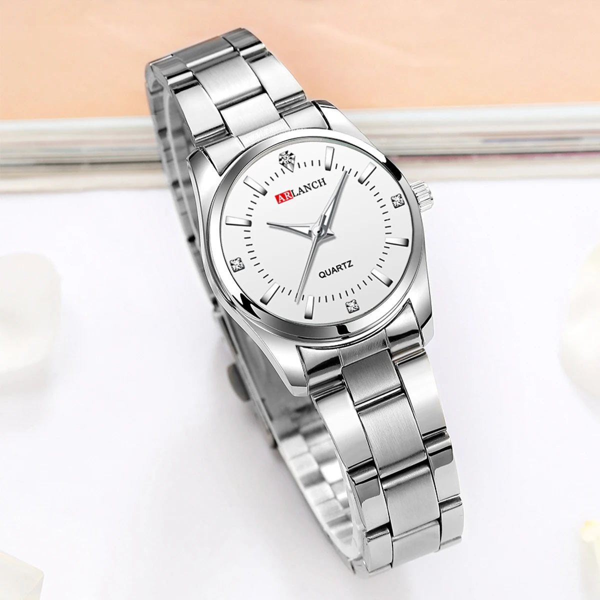 Pink Minimalist Girl Clock Outdoor Travel Women