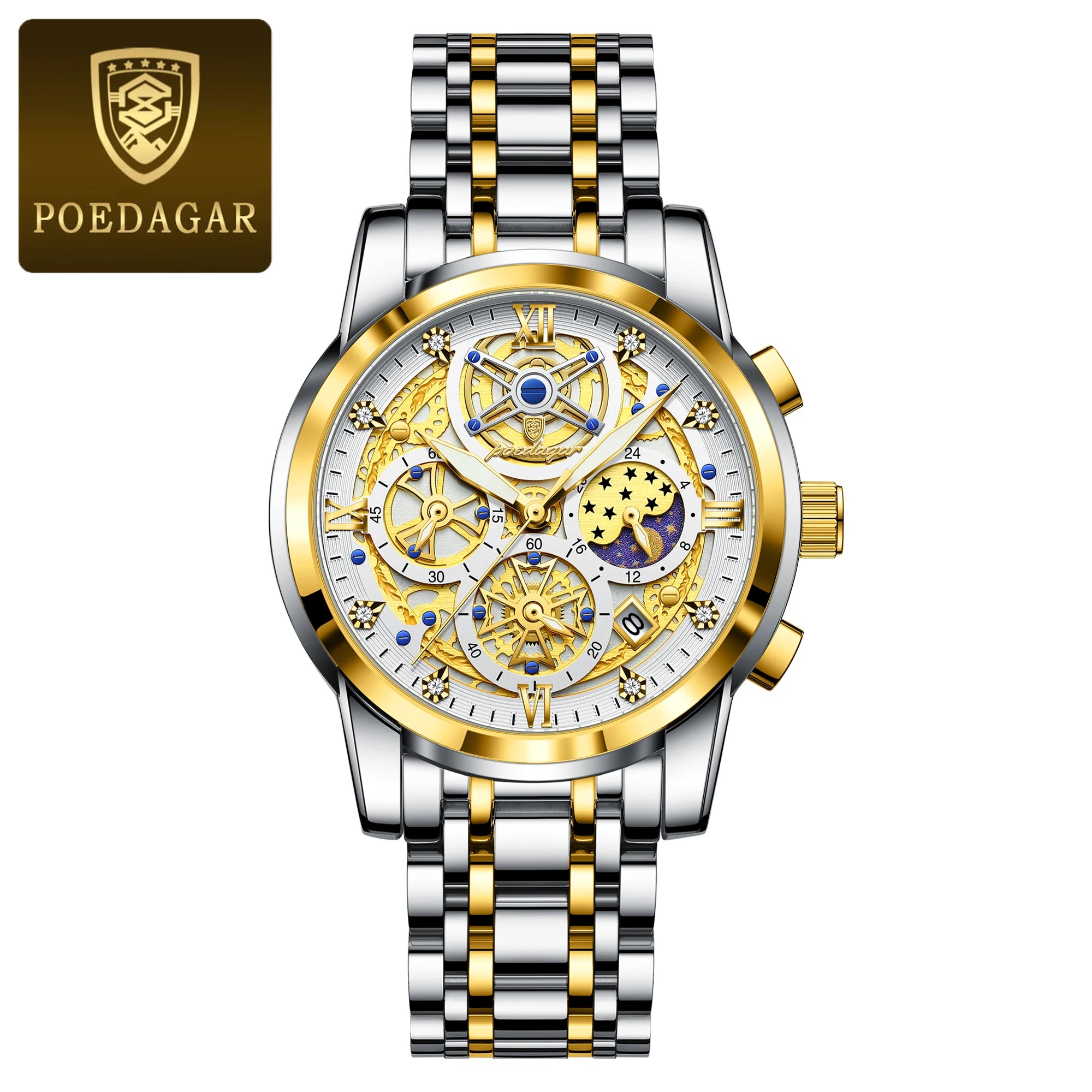 POEDAGAR Wristwatch Stainless Steel