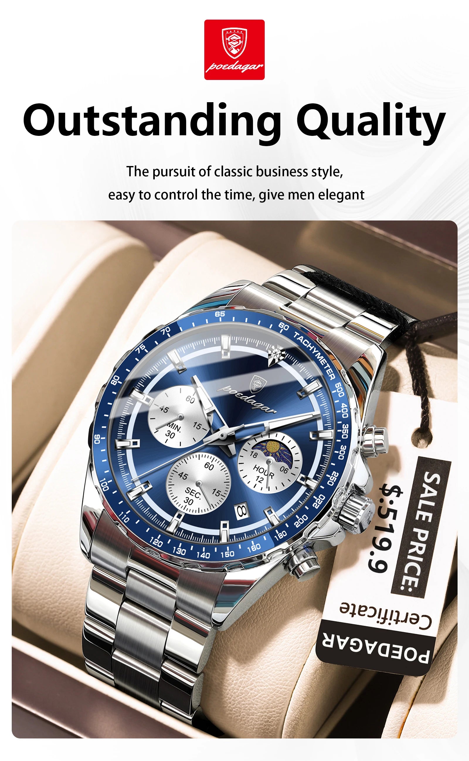 POEDAGAR Original Men Clock Sports 01