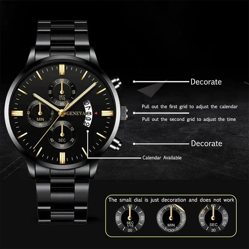GAIETY - Fashion Men Stainless Steel Watch