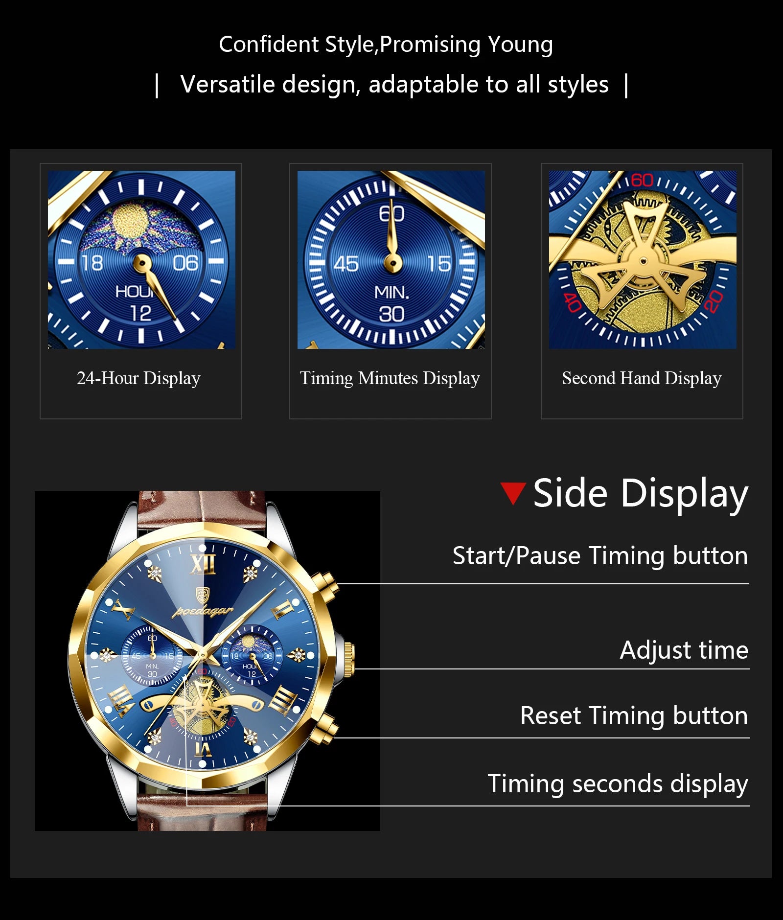 POEDAGAR -  Military Luxury Men Wristwatch