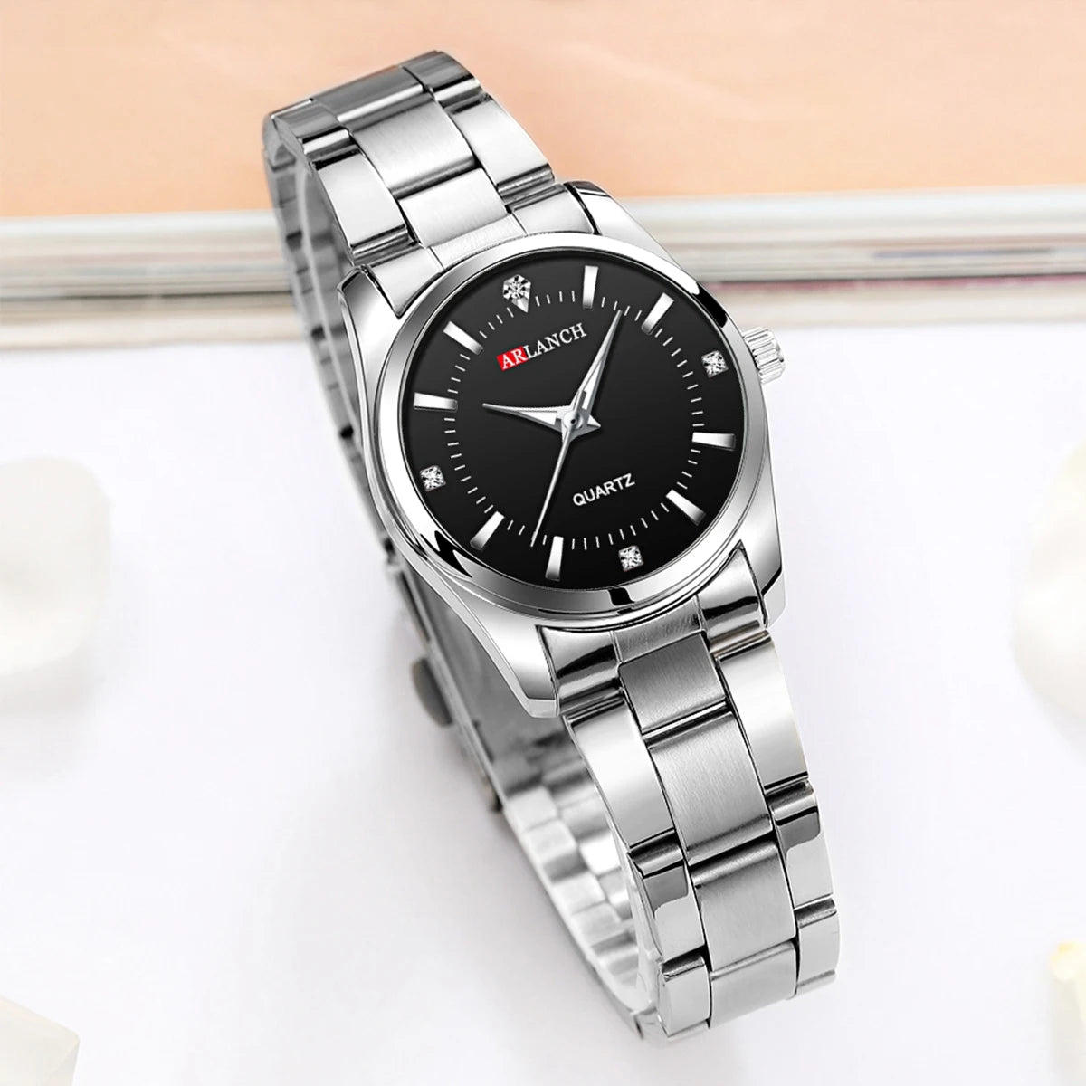 Pink Minimalist Girl Clock Outdoor Travel Women