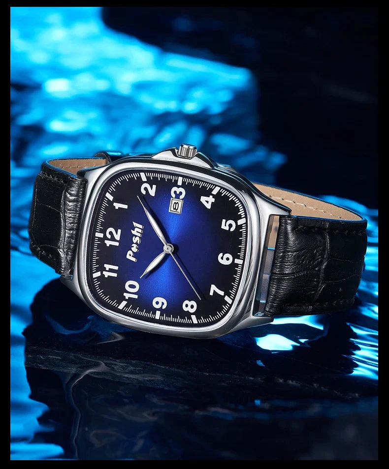 POSHI  - Men's Quartz Watches Leather Strap