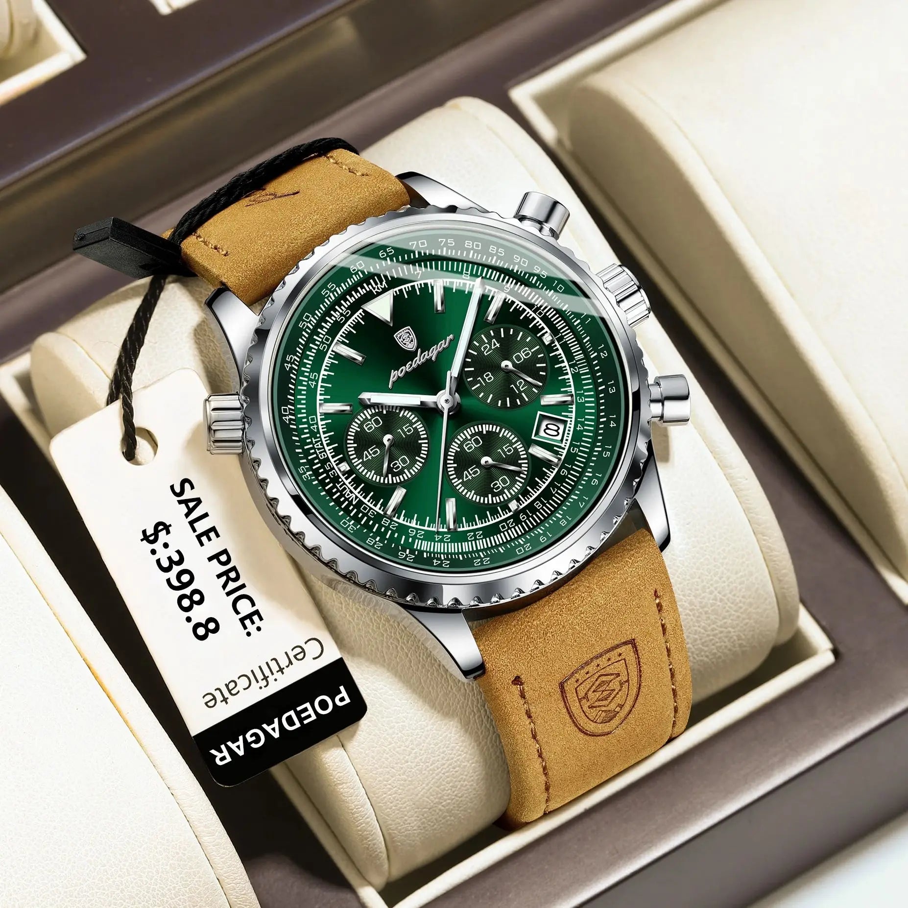 POEDAGAR Top Luxury Men Clock Waterproof