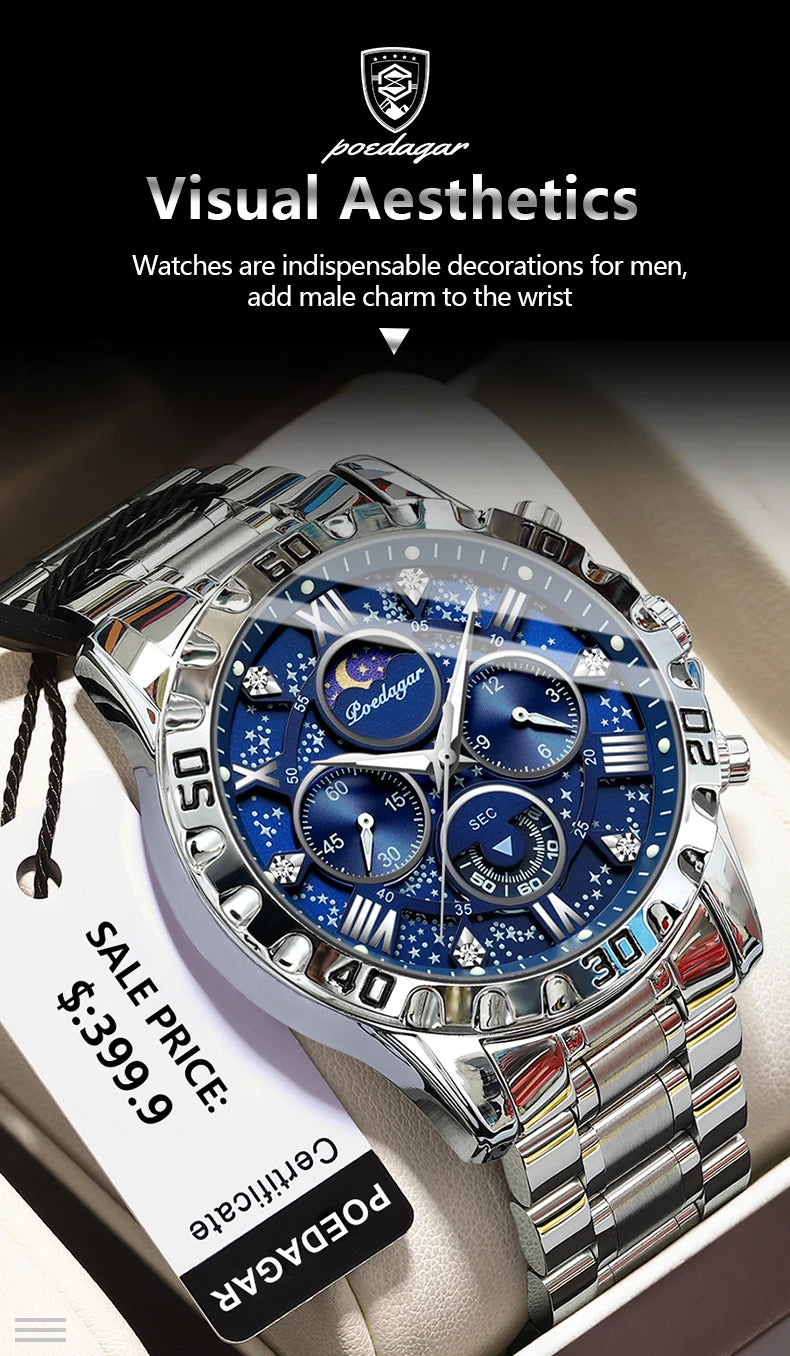 POEDAGAR - Luxury Watch for Man Quartz Sports Men