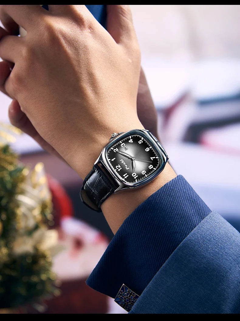 POSHI  - Men's Quartz Watches Leather Strap