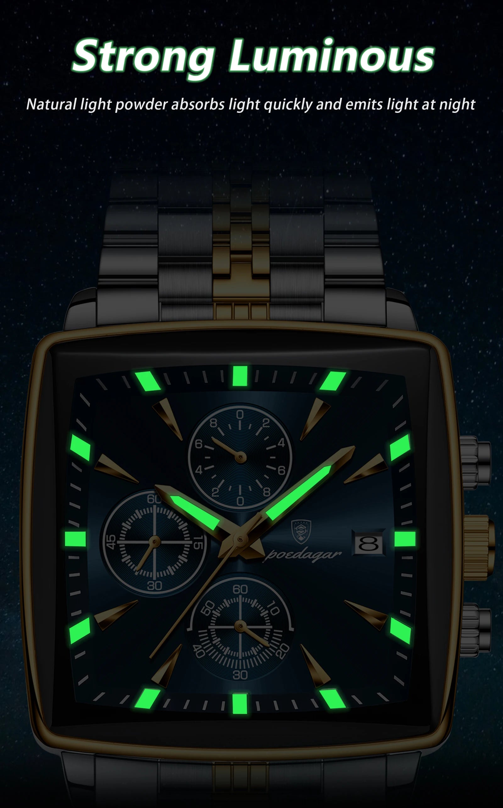 POEDAGAR Fashion Men Watch Luminous