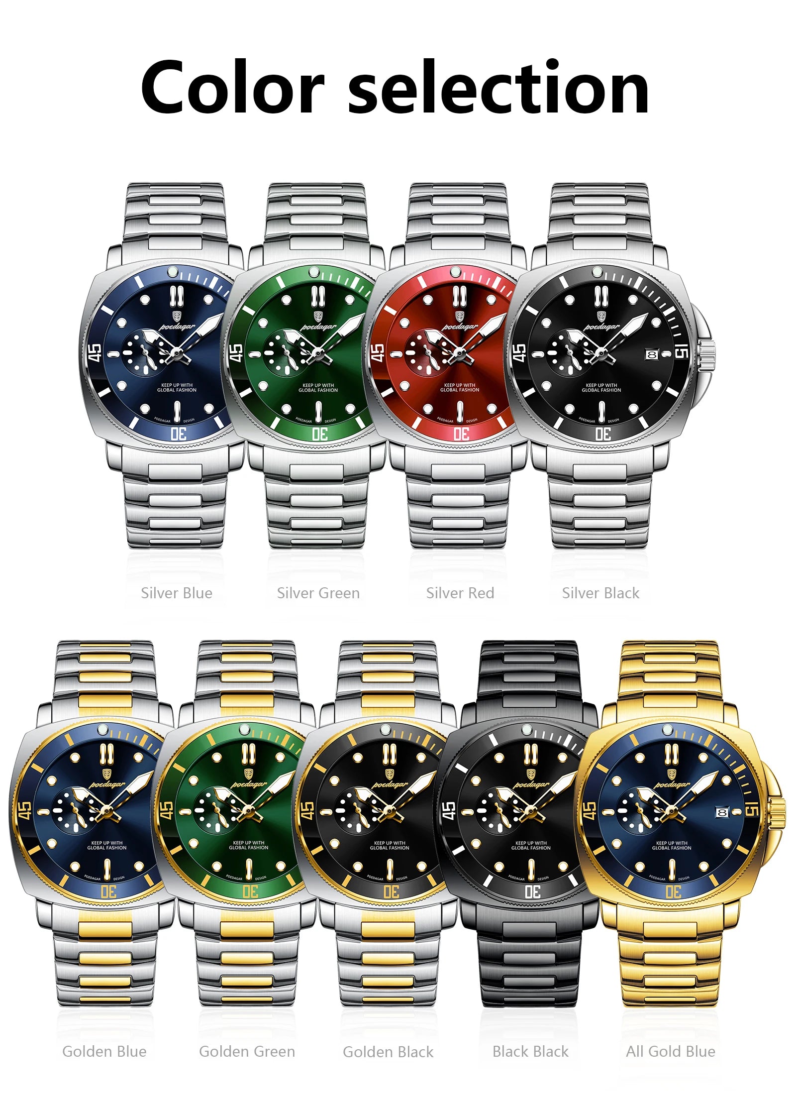 POEDAGAR - Watch For Men Business Stainless Steel Quartz Men's Watches