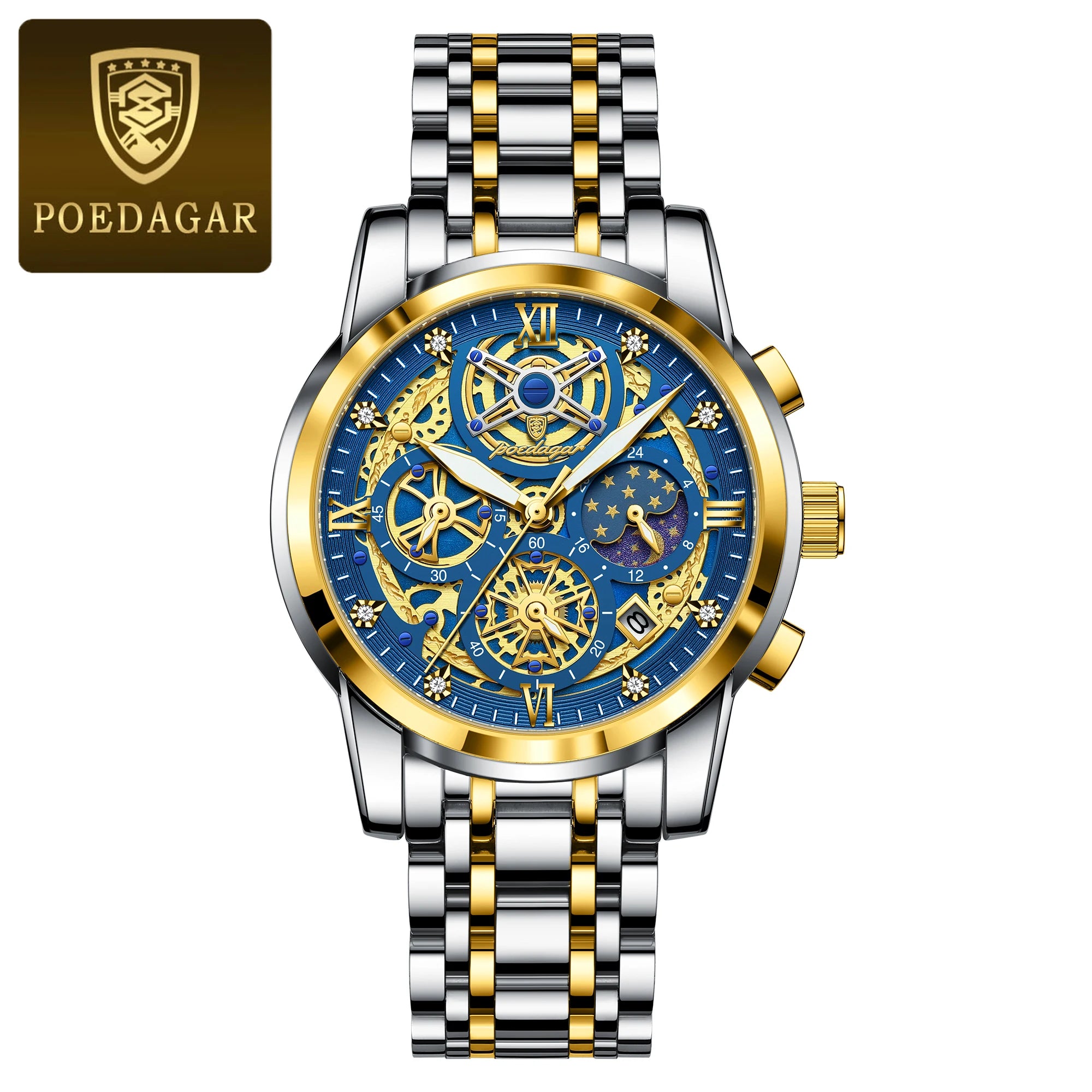 POEDAGAR Wristwatch Stainless Steel