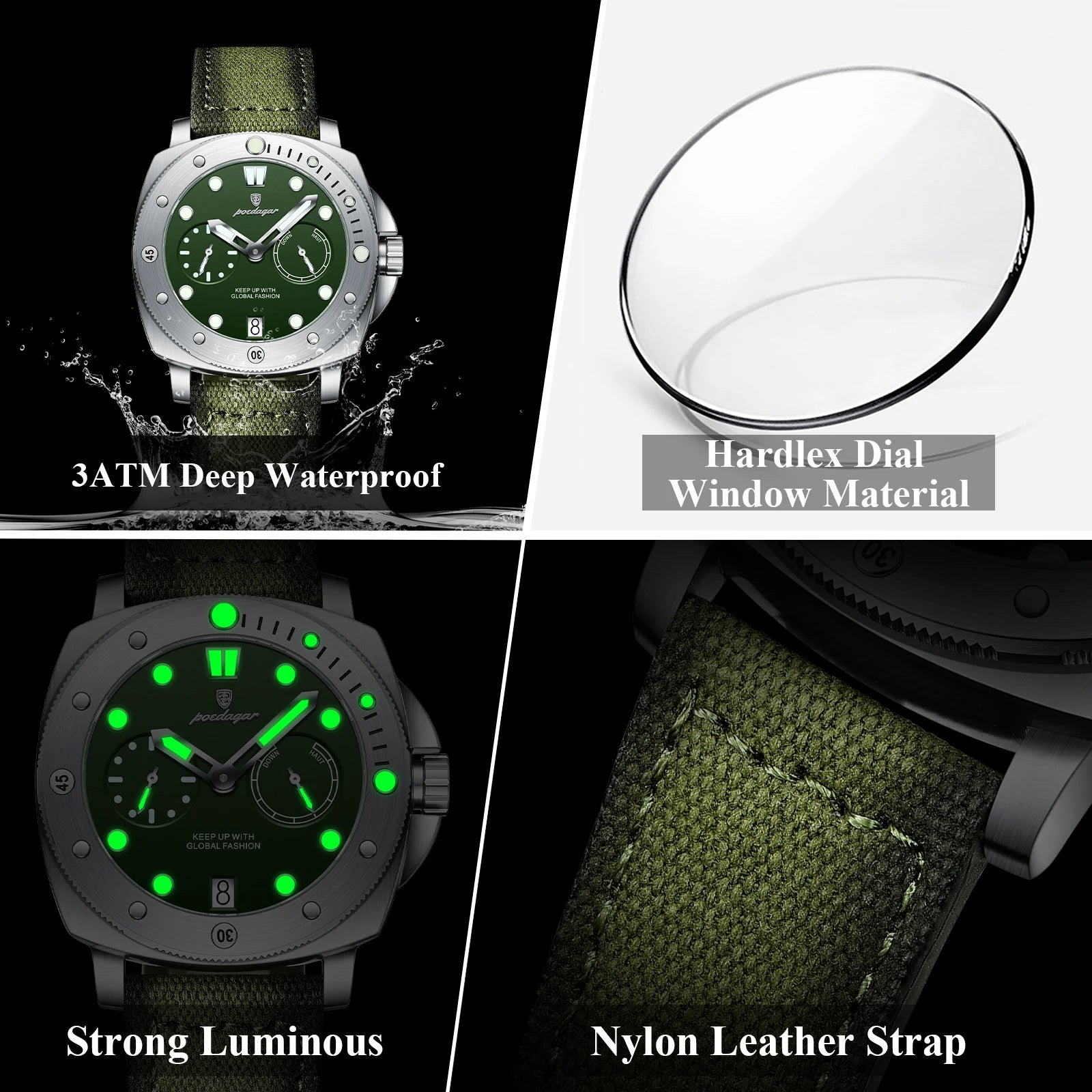 POEDAGAR High Quality Military Watch
