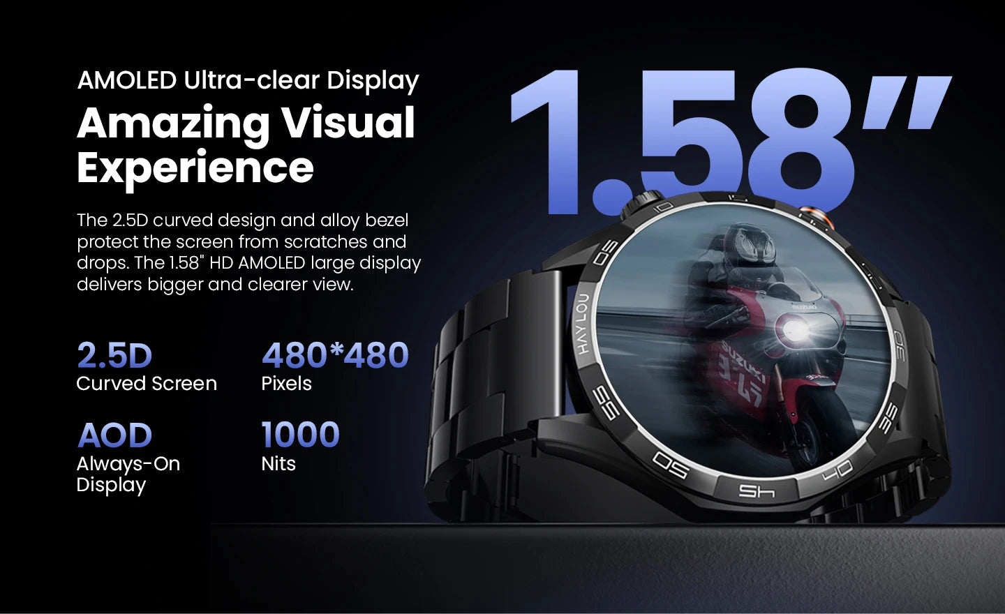 HAYLOU  - Solar 5 Voice Calling Smartwatch 1.58'