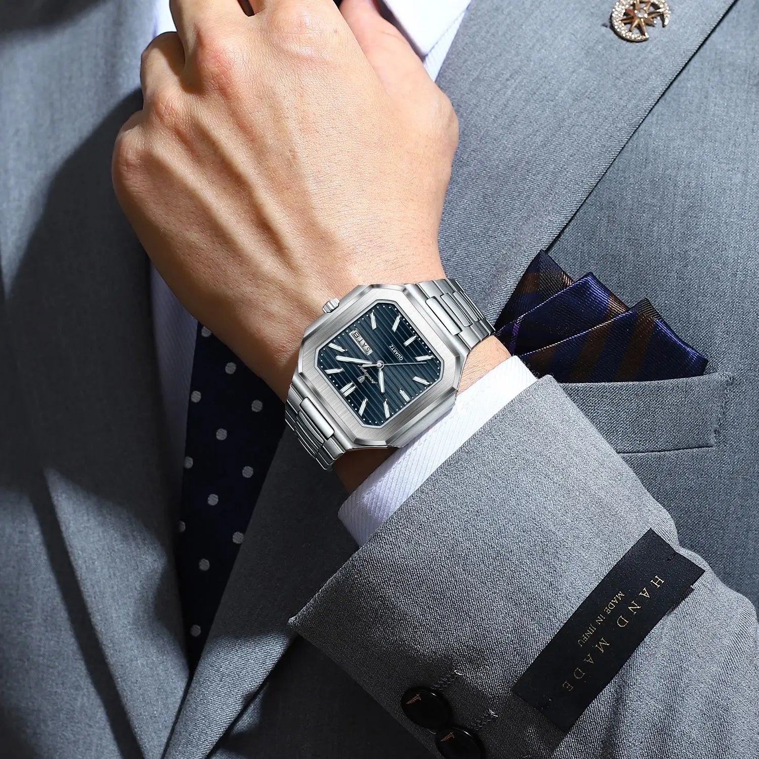 POEDAGAR - Luxury Square Fashion Man Wristwatch