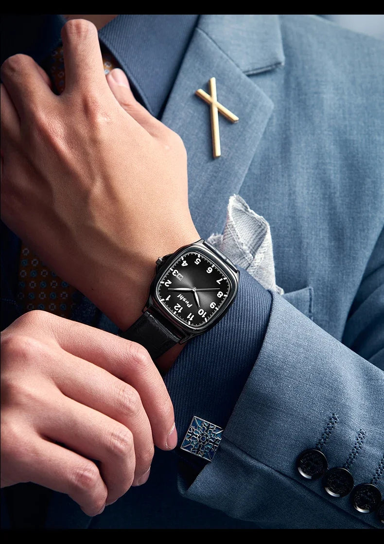 POSHI  - Men's Quartz Watches Leather Strap