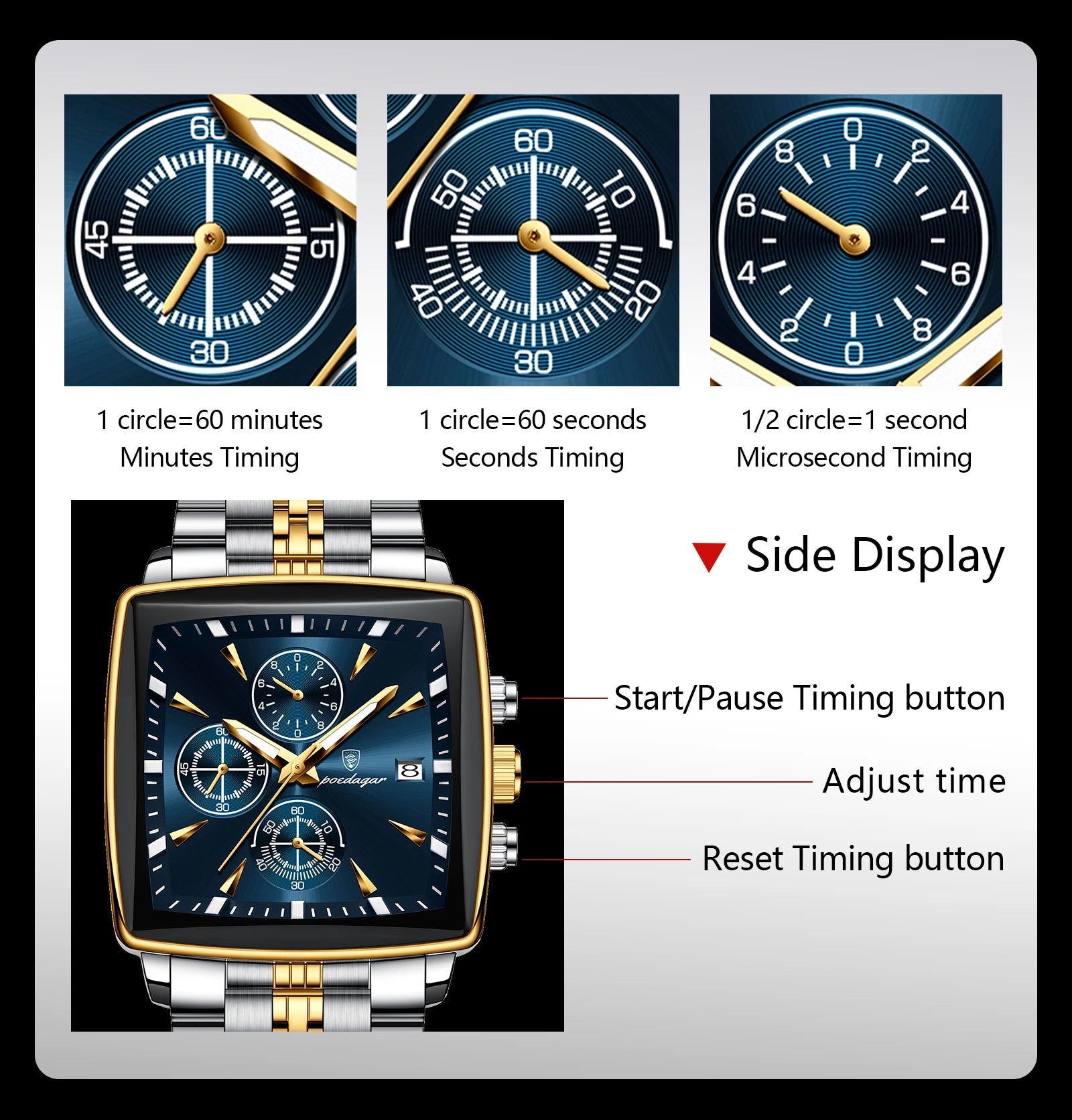 POEDAGAR Fashion Men Watch Luminous