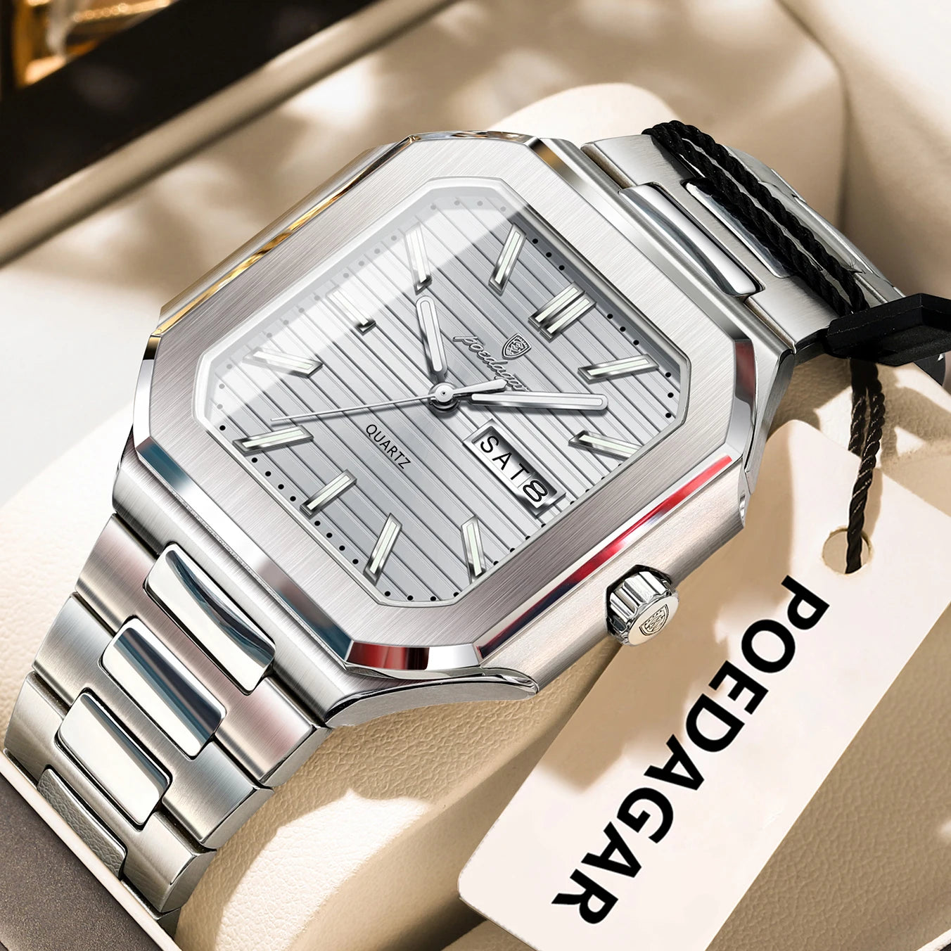 POEDAGAR - Luxury Square Fashion Man Wristwatch