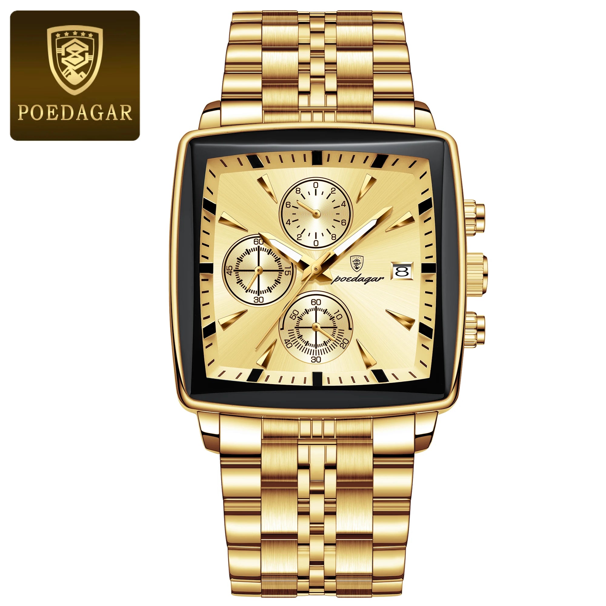 POEDAGAR  Chronograph Square Man