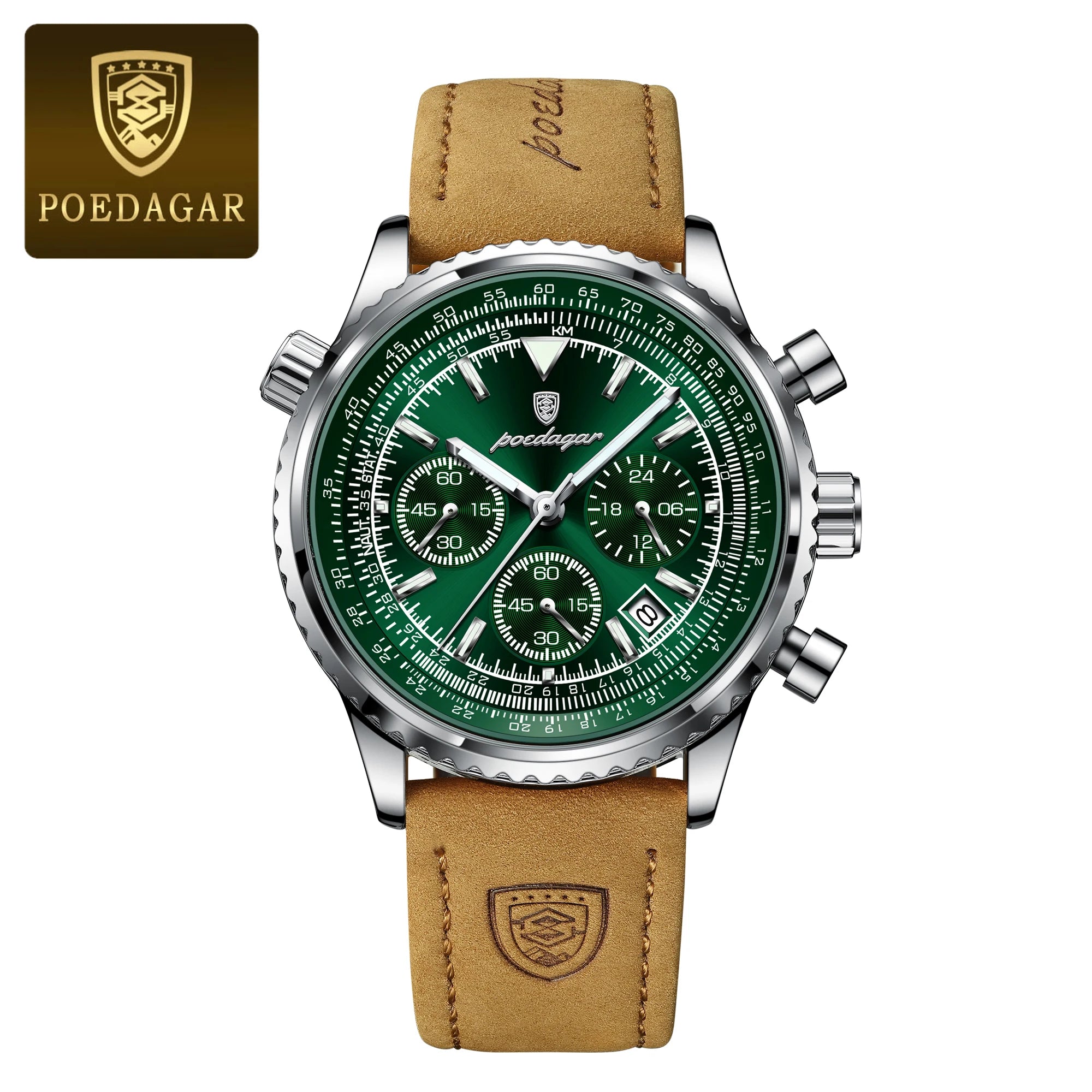 POEDAGAR Top Luxury Men Clock Waterproof