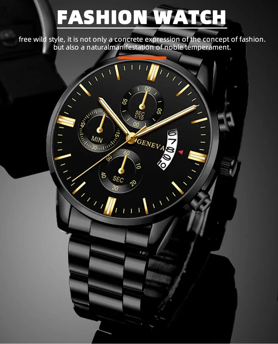 GAIETY - Fashion Men Stainless Steel Watch