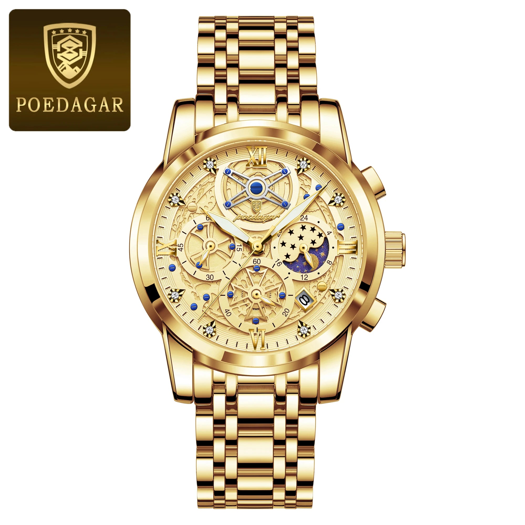 POEDAGAR Wristwatch Stainless Steel