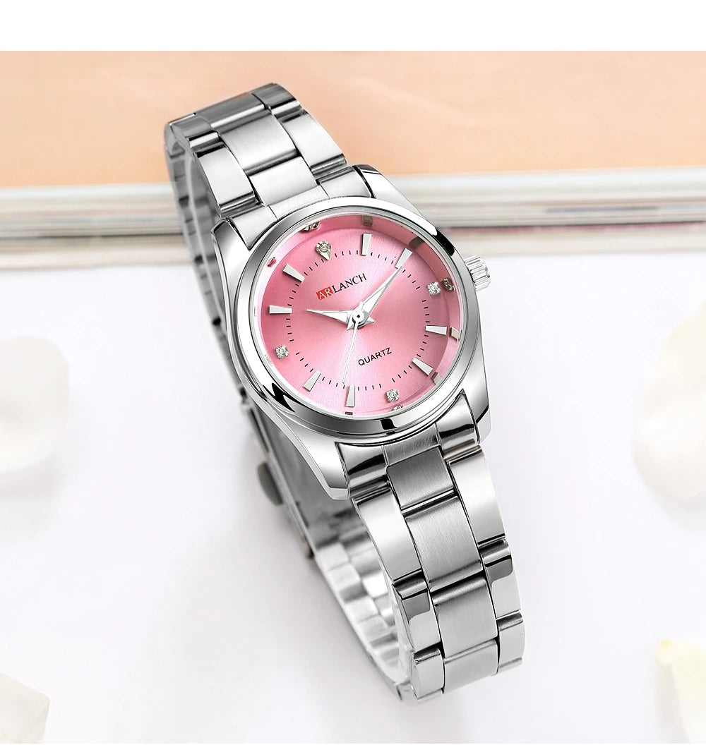 Pink Minimalist Girl Clock Outdoor Travel Women