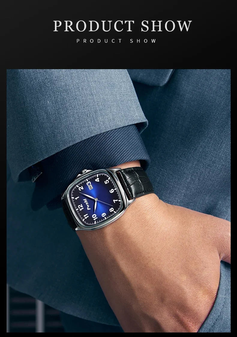 POSHI  - Men's Quartz Watches Leather Strap