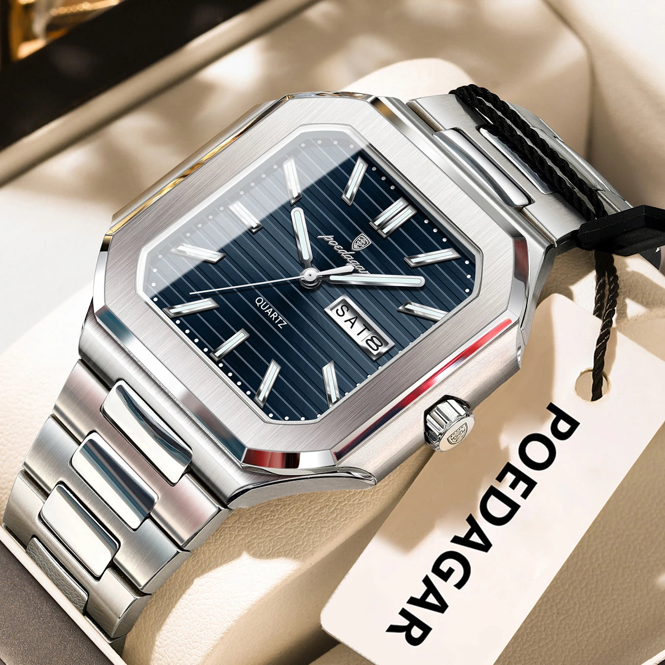POEDAGAR - Luxury Square Fashion Man Wristwatch