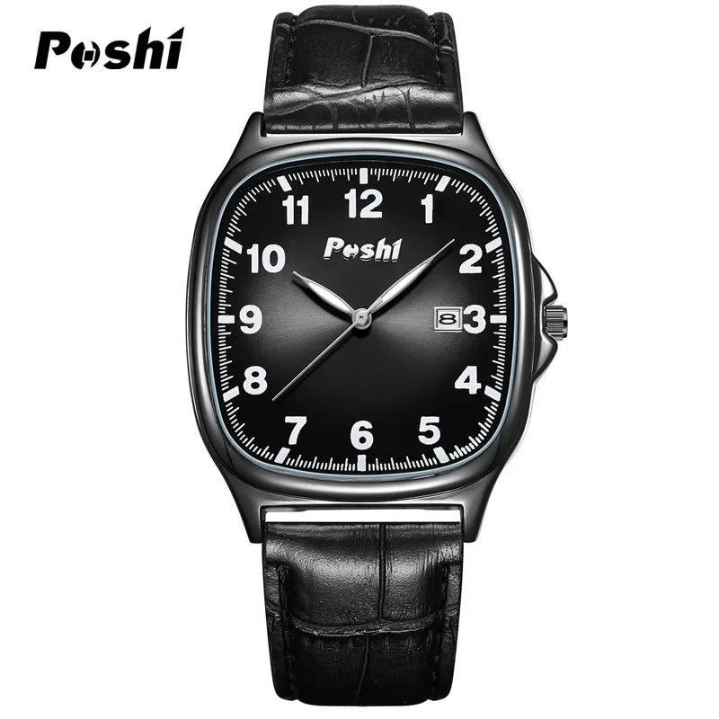 POSHI  - Men's Quartz Watches Leather Strap