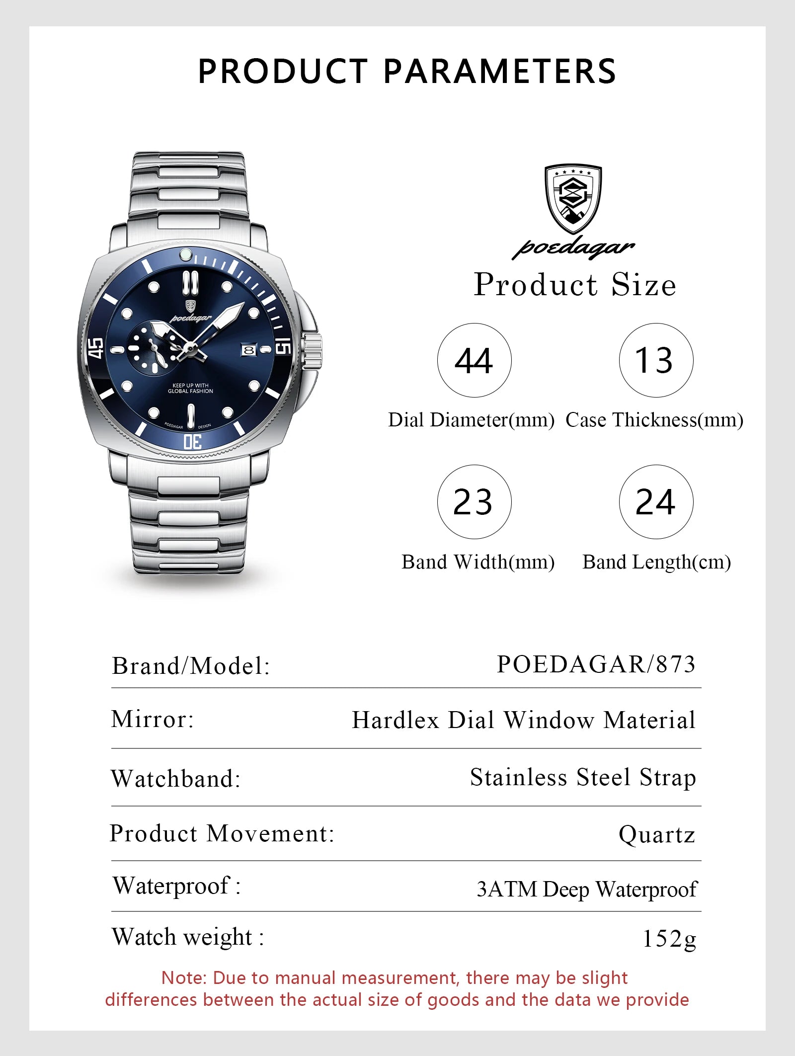 POEDAGAR - Watch For Men Business Stainless Steel Quartz Men's Watches