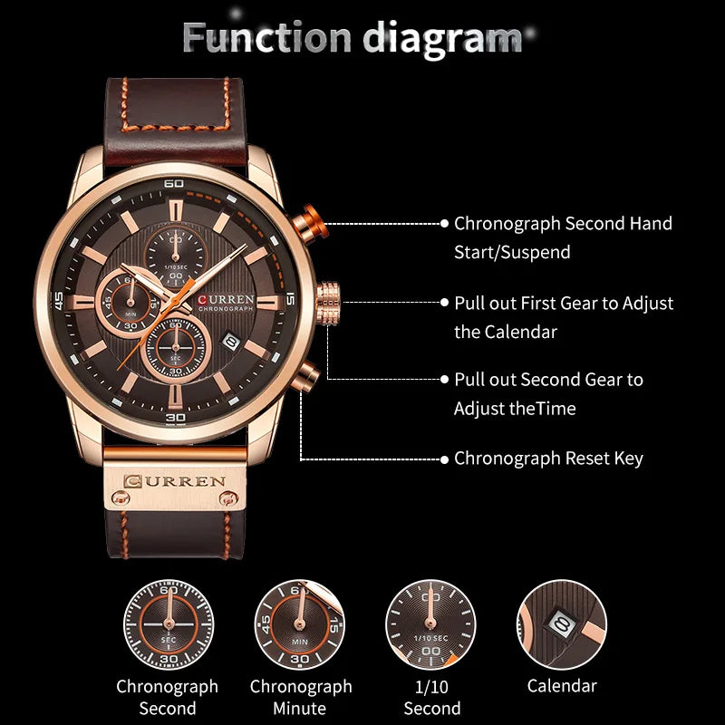 CURREN - Men’s Luxury Quartz Chronograph Watch