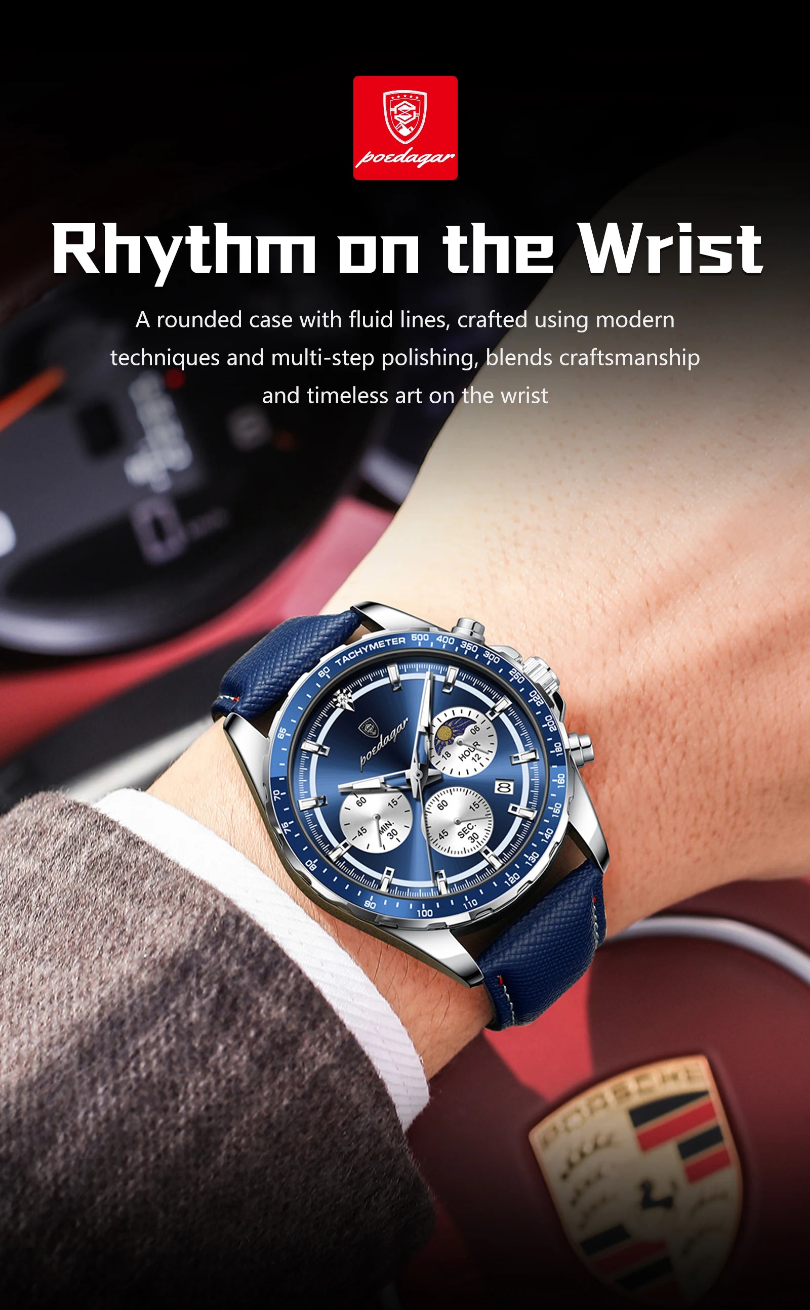 POEDAGAR - Original Luxury Men Clock Fashion Luminous