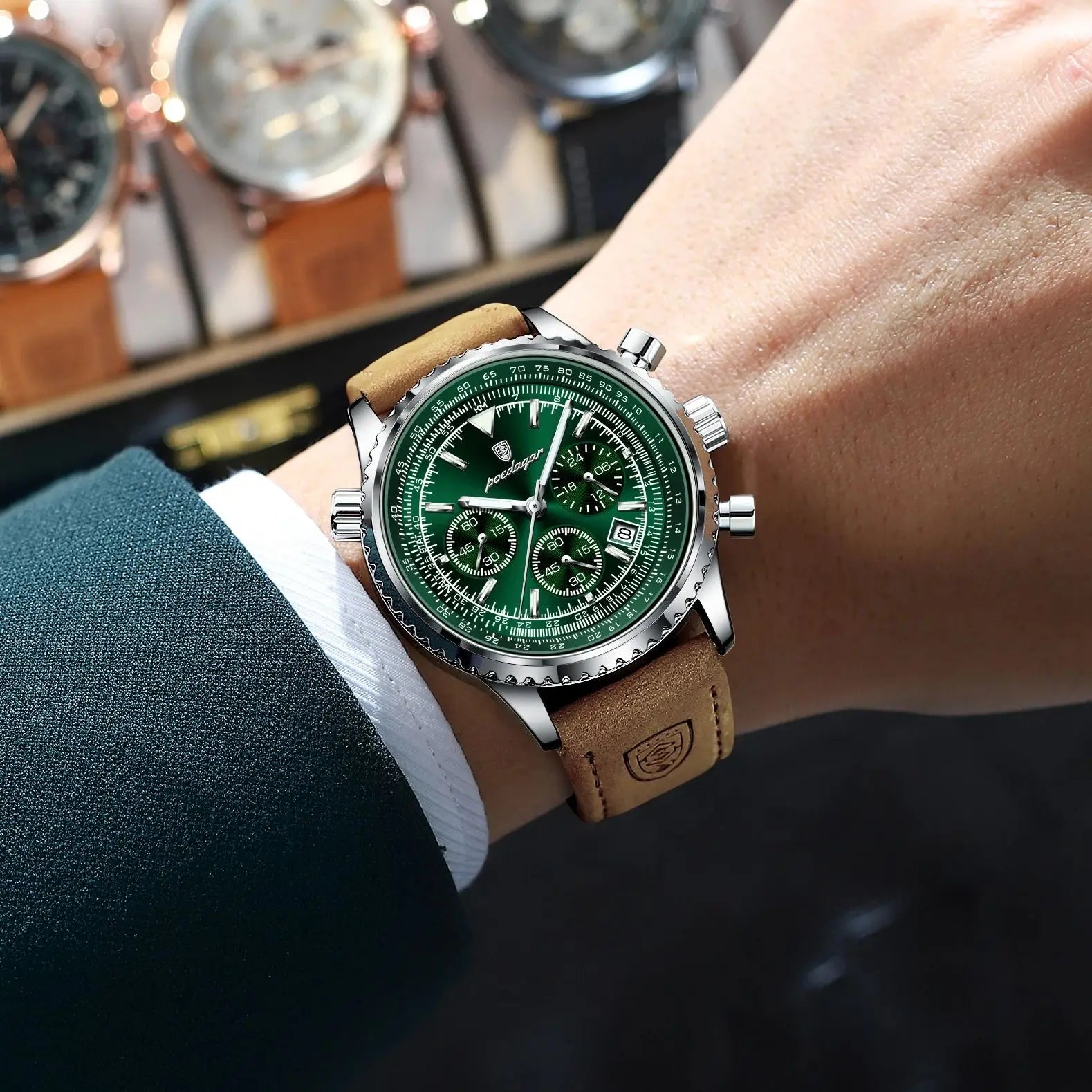 POEDAGAR Top Luxury Men Clock Waterproof