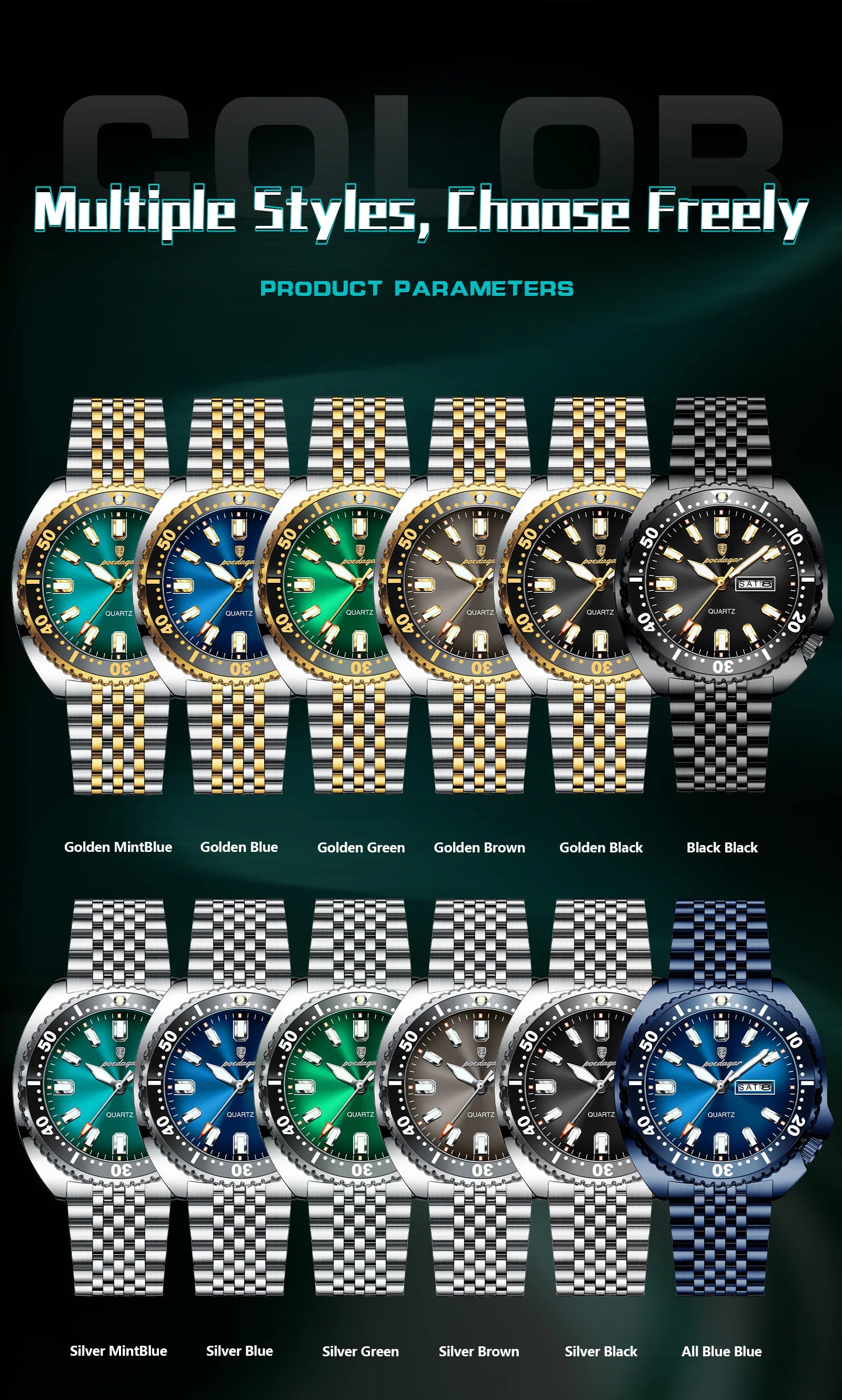 POEDAGAR Waterproof Luminous Luxury