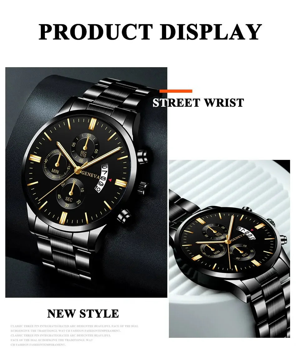 GAIETY - Fashion Men Stainless Steel Watch