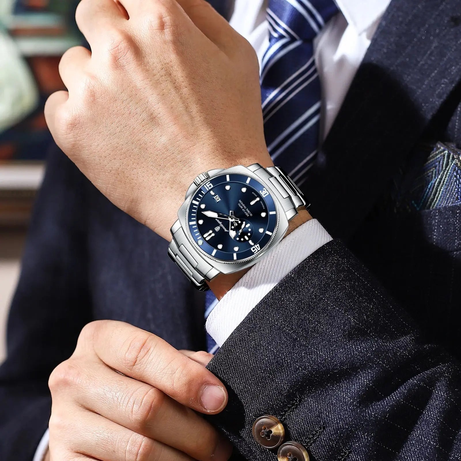 POEDAGAR - Watch For Men Business Stainless Steel Quartz Men's Watches