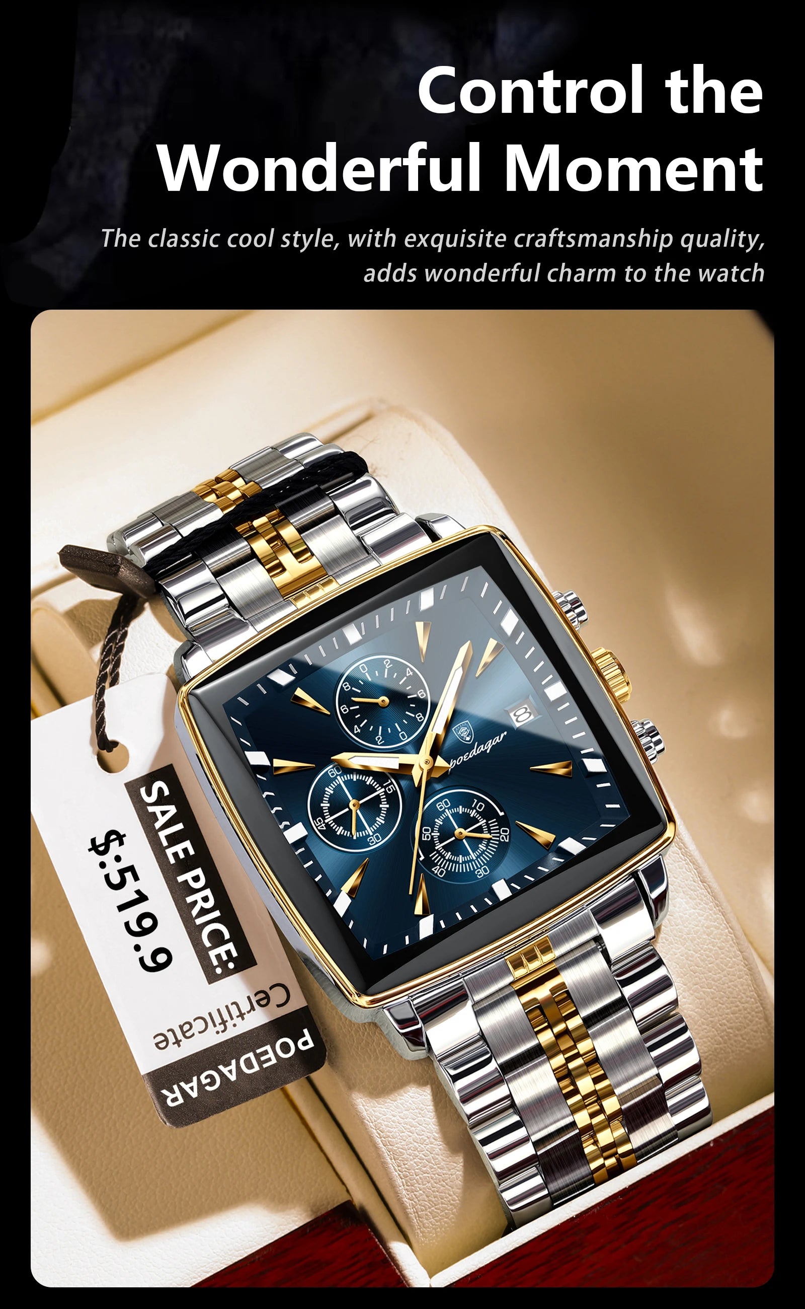 POEDAGAR Fashion Men Watch Luminous